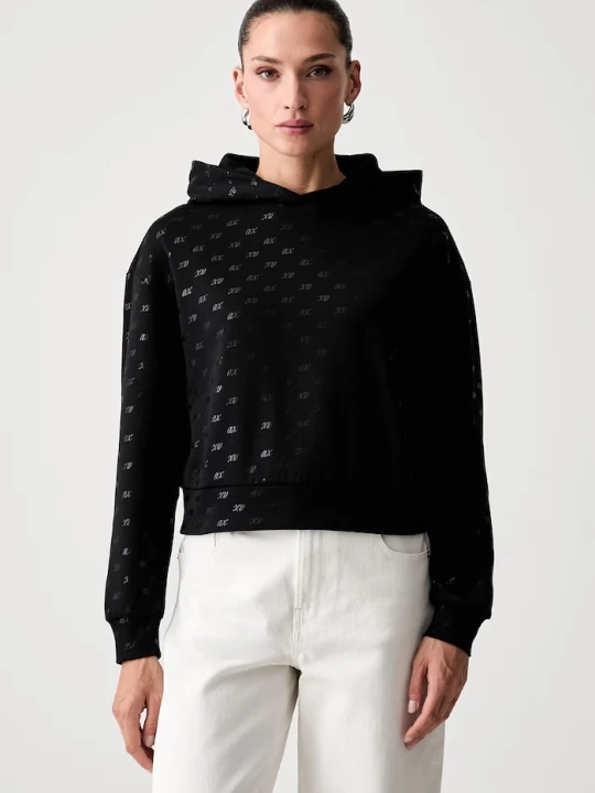 Zdjęcie produktu Armani Exchange bluza z kapturem damska z bawełną czarny