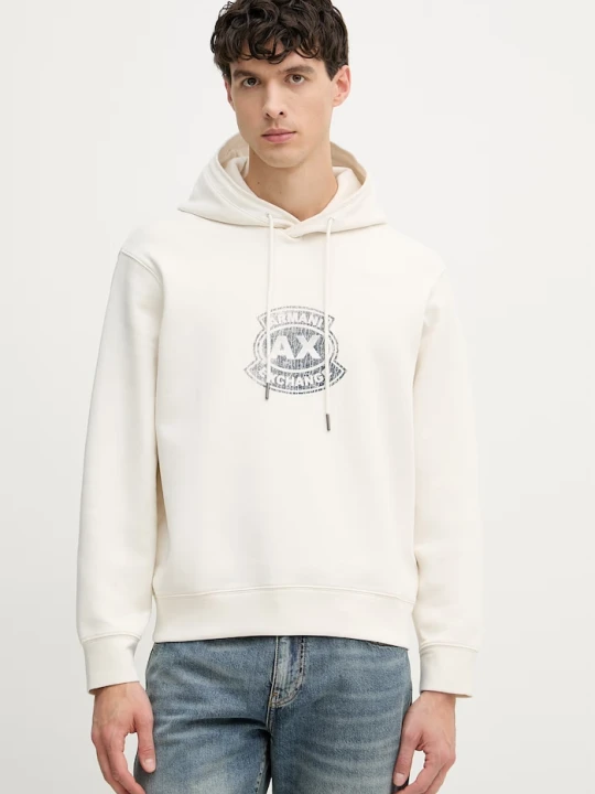 Zdjęcie produktu Armani Exchange bluza z kapturem męska beżowy