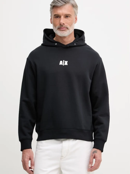 Zdjęcie produktu Armani Exchange bluza z kapturem męska bawełniana granatowy