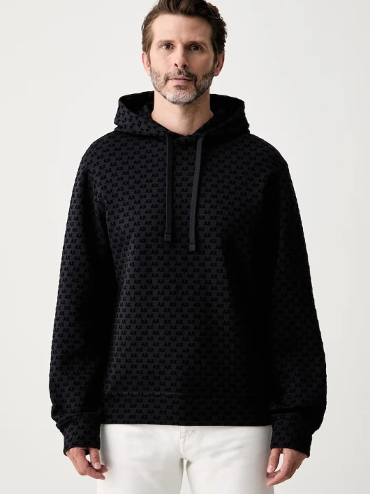 Zdjęcie produktu Armani Exchange bluza z kapturem męska z bawełną granatowy