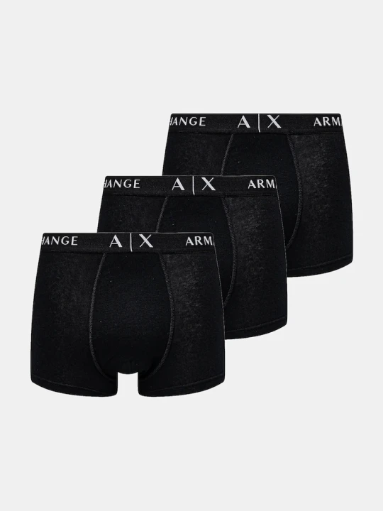 Zdjęcie produktu Armani Exchange bokserki dopasowane męskie z bawełną 3-pack czarny
