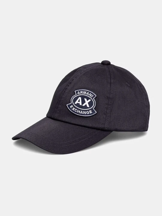 Zdjęcie produktu Armani Exchange czapka baseballowa męska bawełniana czarny