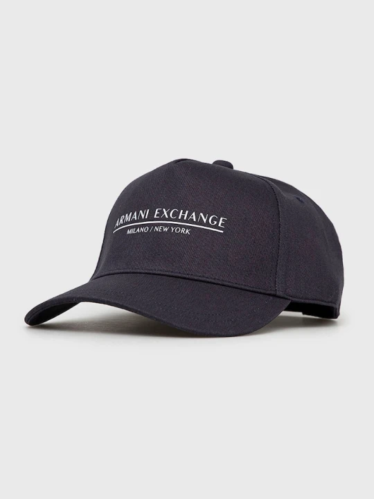Zdjęcie produktu Armani Exchange czapka bawełniana granatowy