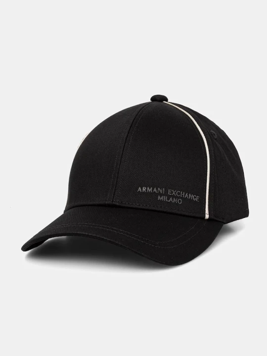 Zdjęcie produktu Armani Exchange czapka bejsbolówka męska bawełniana czarny
