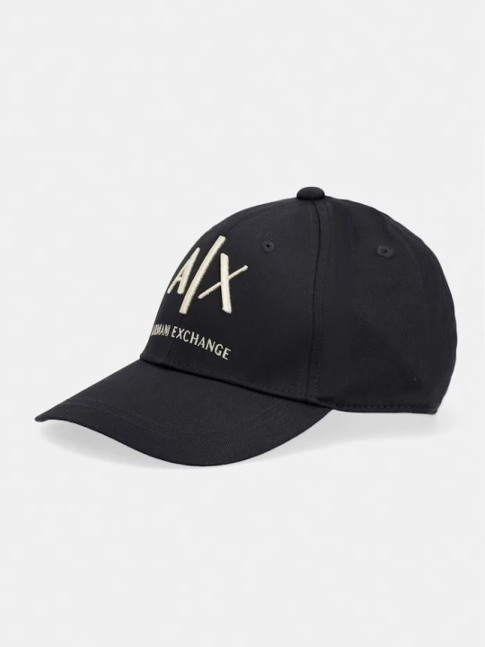 Zdjęcie produktu Armani Exchange czapka bejsbolówka męska bawełniana czarny