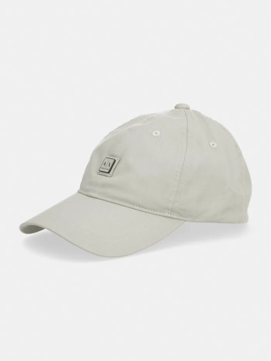 Zdjęcie produktu Armani Exchange czapka z daszkiem bawełniana zielony