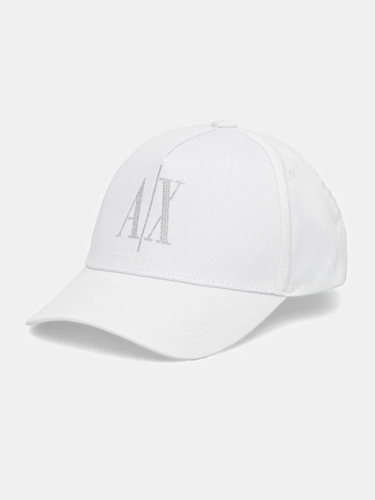 Zdjęcie produktu Armani Exchange czapka z daszkiem bawełniana biały