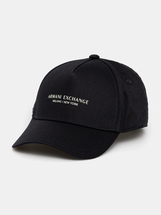 Zdjęcie produktu Armani Exchange czapka z daszkiem bawełniana czarny
