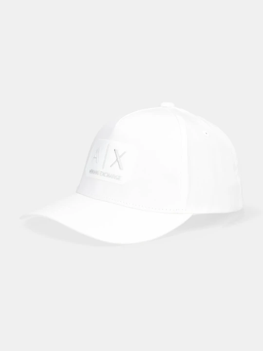 Zdjęcie produktu Armani Exchange czapka z daszkiem bawełniana biały
