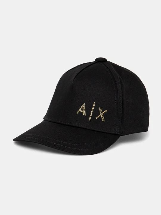 Zdjęcie produktu Armani Exchange czapka z daszkiem bawełniana czarny