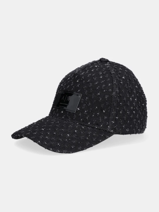 Zdjęcie produktu Armani Exchange czapka z daszkiem jeansowa czarny