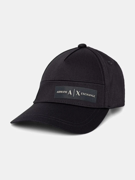 Zdjęcie produktu Armani Exchange czapka z daszkiem męska bawełniana czarny