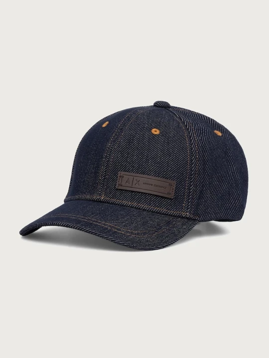 Zdjęcie produktu Armani Exchange czapka z daszkiem męska jeansowa granatowy