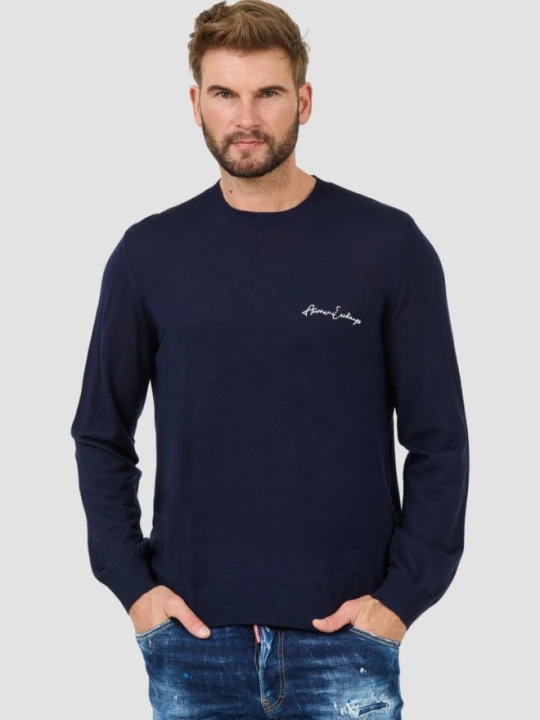 Zdjęcie produktu ARMANI EXCHANGE Granatowy męski sweter Jumpers, Rozmiar L Niebieski