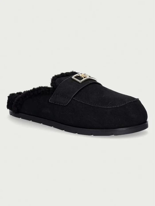 Zdjęcie produktu Armani Exchange kapcie damskie zamszowe czarny