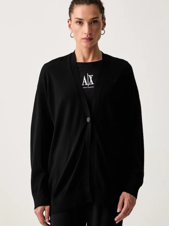 Zdjęcie produktu Armani Exchange kardigan damski wełniany czarny