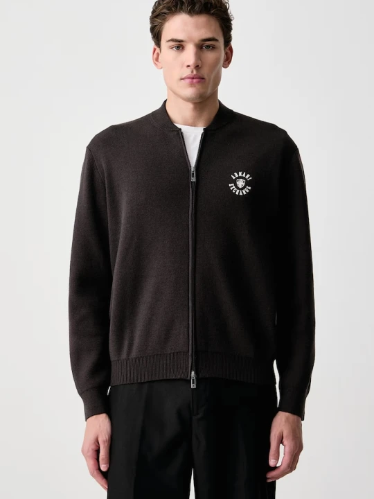 Zdjęcie produktu Armani Exchange kardigan męski z dodatkiem wełny brązowy