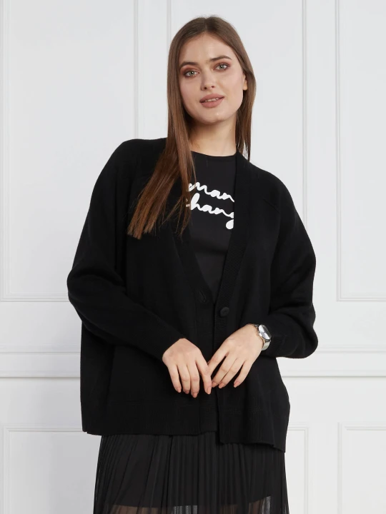 Zdjęcie produktu Armani Exchange Kardigan | Regular Fit | z dodatkiem wełny czarny