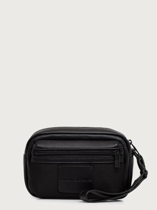Zdjęcie produktu Armani Exchange kosmetyczka męska z imitacji skóry czarny