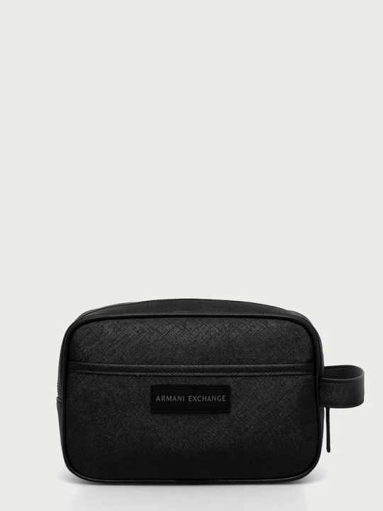 Zdjęcie produktu Armani Exchange kosmetyczka z imitacji skóry czarny