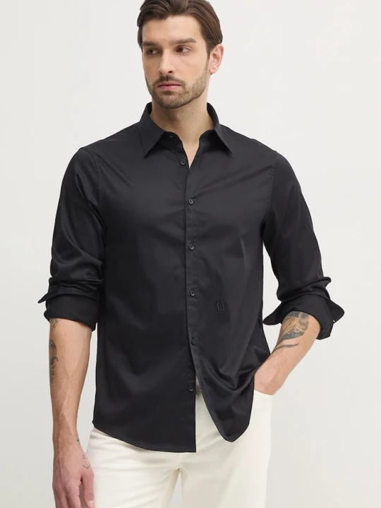Zdjęcie produktu Armani Exchange koszula męska bawełniana z elastanem czarny