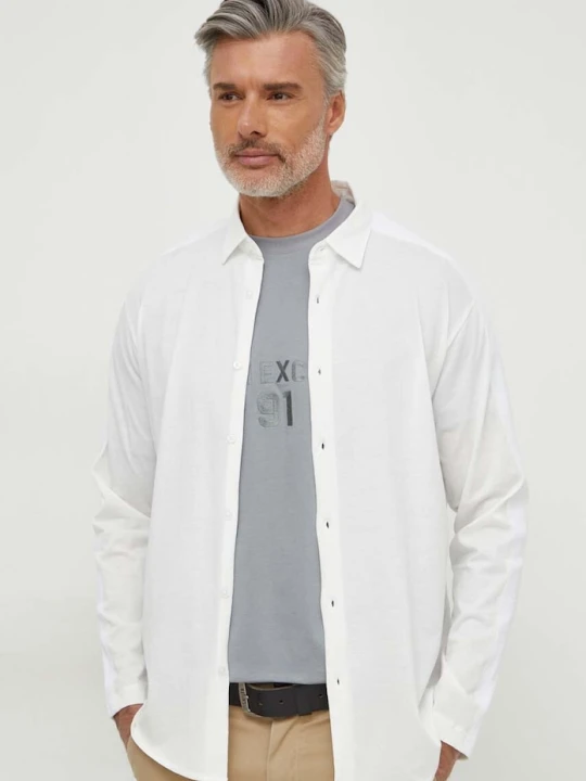 Zdjęcie produktu Armani Exchange koszula bawełniana beżowy