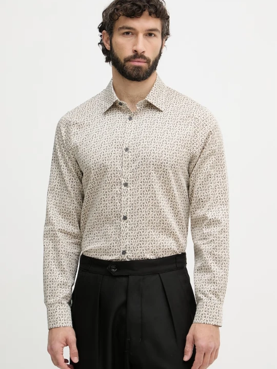 Zdjęcie produktu Armani Exchange koszula męska bawełniana beżowy