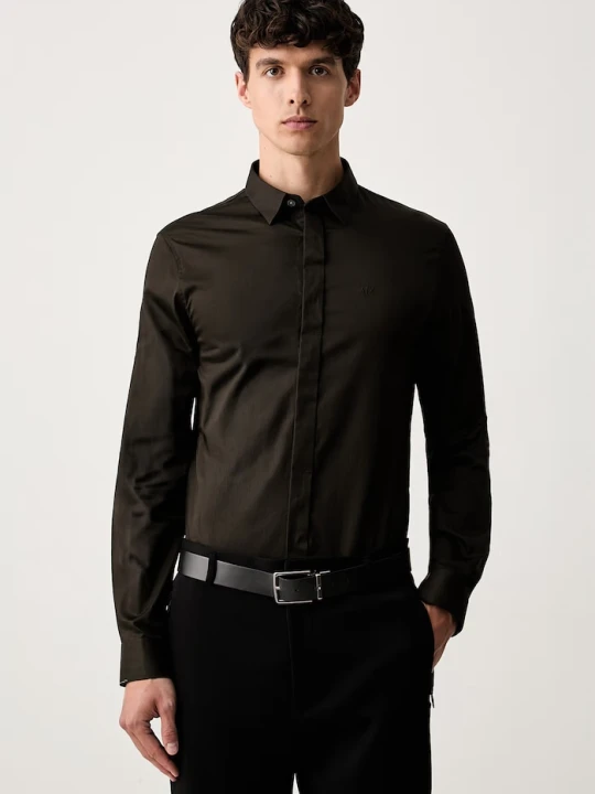 Zdjęcie produktu Armani Exchange koszula męska bawełniana z elastanem zielony