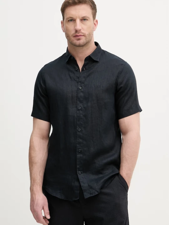 Zdjęcie produktu Armani Exchange koszula męska lniana granatowy