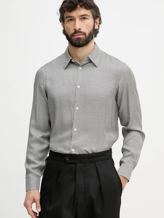 Zdjęcie produktu Armani Exchange koszula męska z wiskozy granatowy