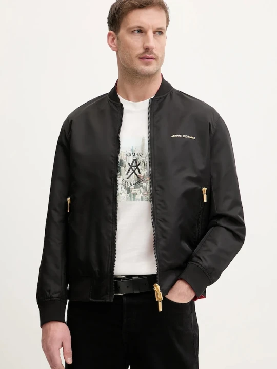 Zdjęcie produktu Armani Exchange kurtka bomber dwustronna czarny