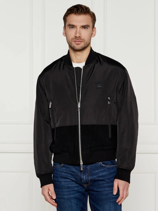 Zdjęcie produktu Armani Exchange Kurtka bomber | Regular Fit | z dodatkiem wełny czarny