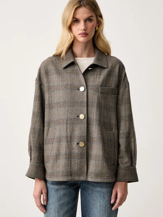 Zdjęcie produktu Armani Exchange kurtka oversize damska z wełną brązowy