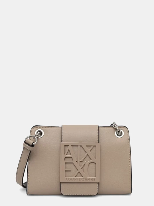Zdjęcie produktu Armani Exchange listonoszka damska z imitacji skóry beżowy