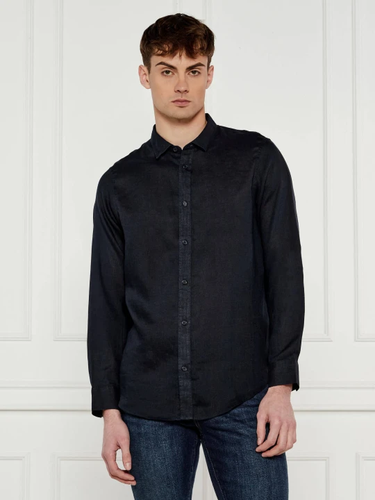 Zdjęcie produktu Armani Exchange Lniana koszula | Regular Fit granatowy