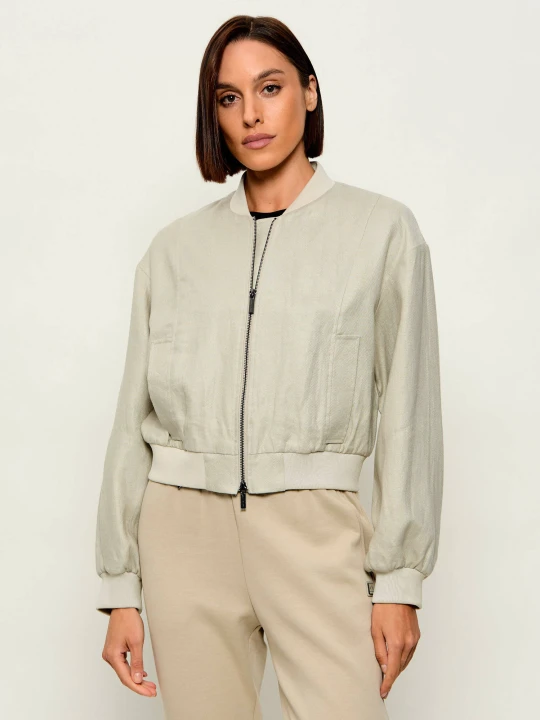 Zdjęcie produktu Armani Exchange Lniana kurtka bomber | Oversize fit szary