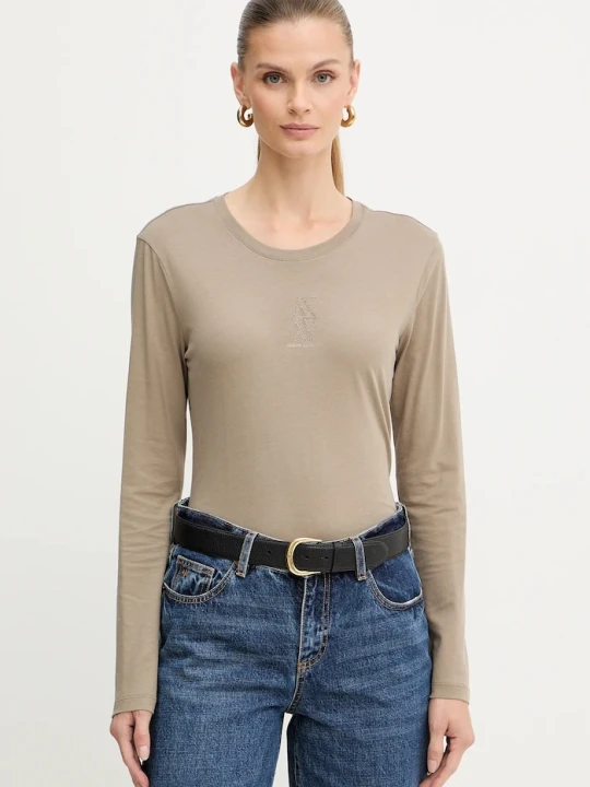 Zdjęcie produktu Armani Exchange longsleeve bawełniany zielony