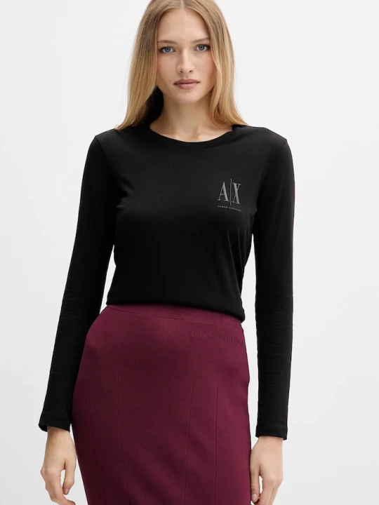Zdjęcie produktu Armani Exchange longsleeve bawełniany czarny