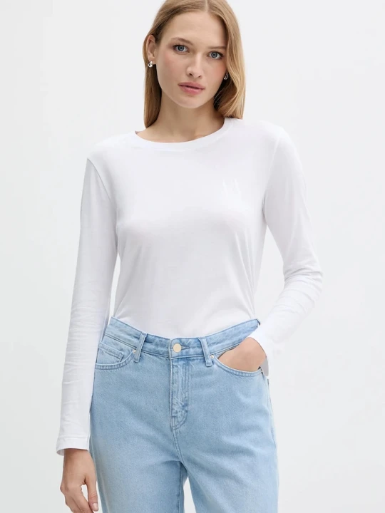 Zdjęcie produktu Armani Exchange longsleeve bawełniany biały