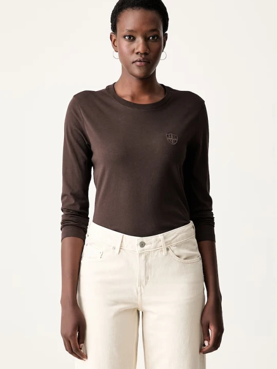 Zdjęcie produktu Armani Exchange longsleeve damski bawełniany brązowy