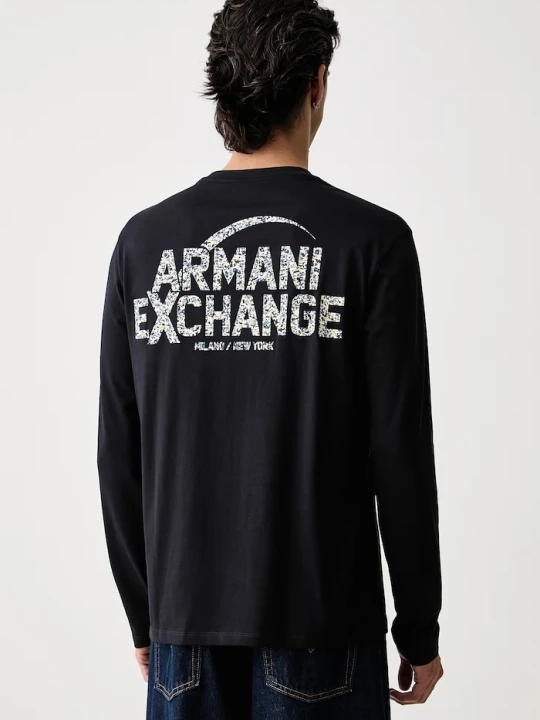 Zdjęcie produktu Armani Exchange longsleeve męski bawełniany granatowy