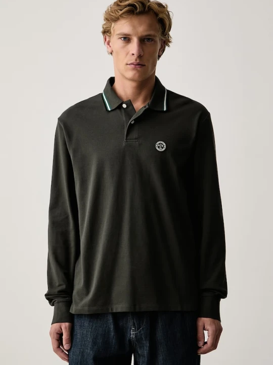Zdjęcie produktu Armani Exchange longsleeve męski bawełniany zielony