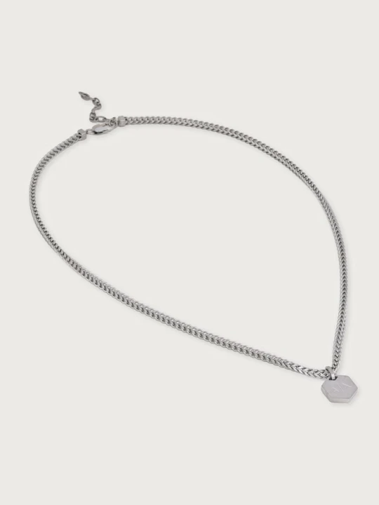 Zdjęcie produktu Armani Exchange naszyjnik z zawieszką męski ze stali nierdzewnej Classic srebrny