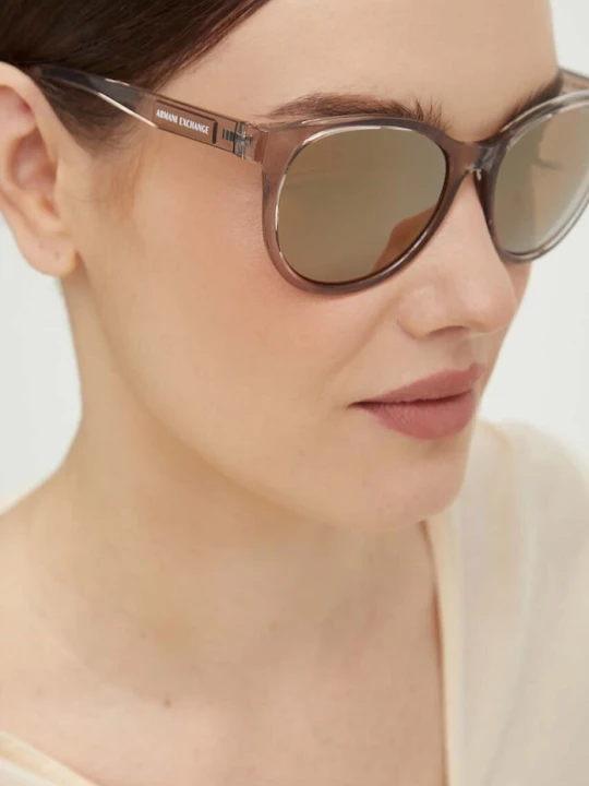 Zdjęcie produktu Armani Exchange okulary przeciwsłoneczne beżowy