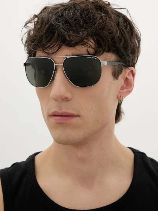 Zdjęcie produktu Armani Exchange okulary przeciwsłoneczne pilotki srebrny