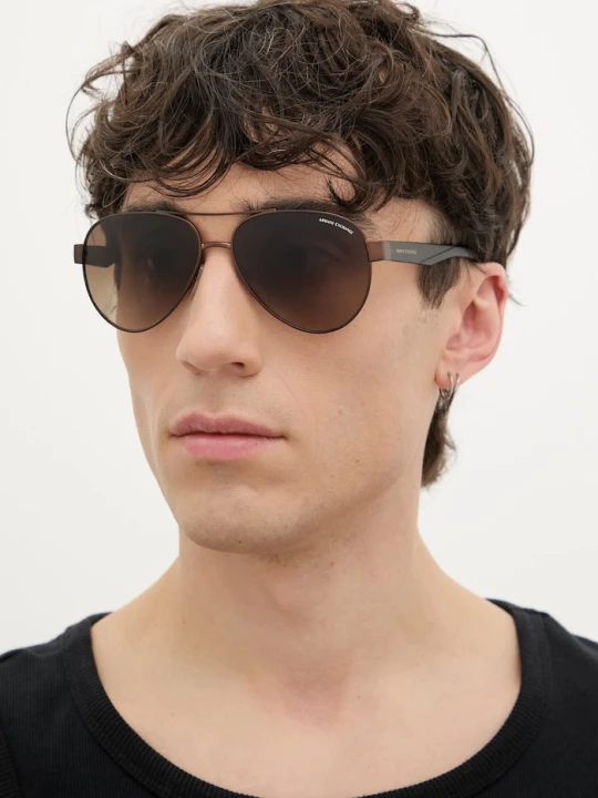 Zdjęcie produktu Armani Exchange okulary przeciwsłoneczne pilotki męskie brązowy