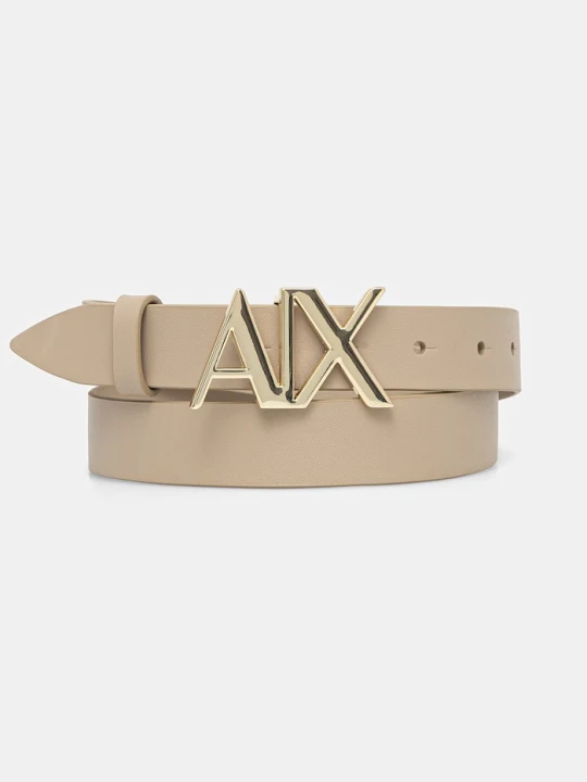 Zdjęcie produktu Armani Exchange pasek damski skórzany beżowy