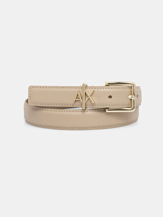 Zdjęcie produktu Armani Exchange pasek damski skórzany beżowy
