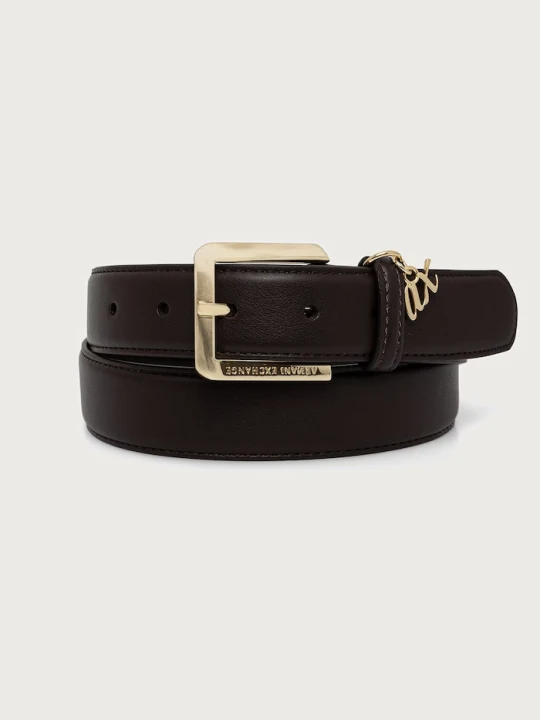 Zdjęcie produktu Armani Exchange pasek damski z imitacji skóry brązowy