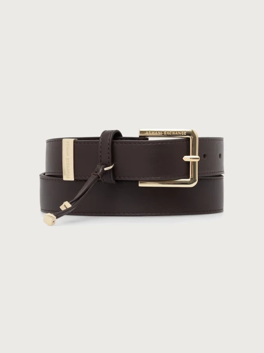 Zdjęcie produktu Armani Exchange pasek damski z imitacji skóry brązowy